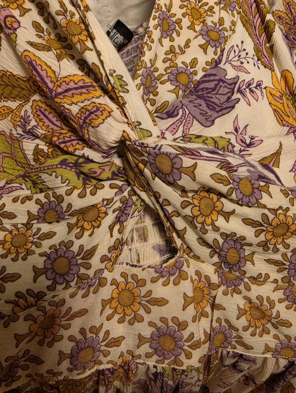 NEW Angie Floral Short Sleeve Tiered Hem Maxi Dress Medium - Picture 10 of 10